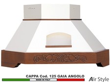 Cappa FHULLER Angolo GAIA 103X103 Legno Frassino o Tiglio Grezzo + MOTORE 420 m³