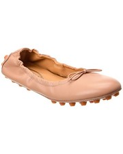 Ballerina Tods in pelle a bolle piatta da donna