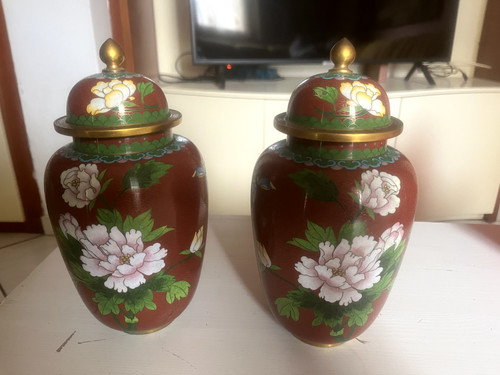 Vintage coppia vasi cinesi