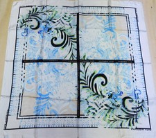 FOULARD 100% PURA SETA SILK SOIE VINTAGE DONNA FATA MORGANA (1089) 88cm x 88cm