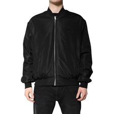 DOLCE & GABBANA Giacca Bomber Nero Maniche Lunghe Full Zip IT56/US46/XXL 1880usd
