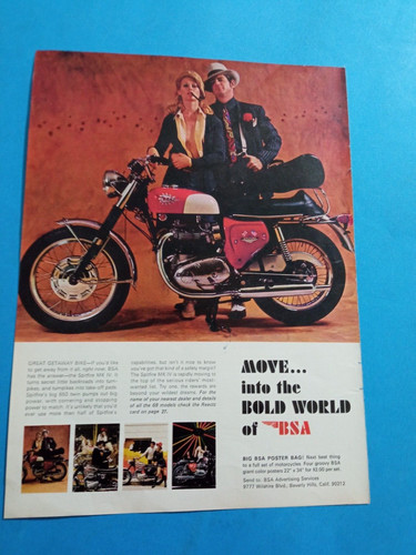 Pubblicita 1969 moto bsa - pubblicita',