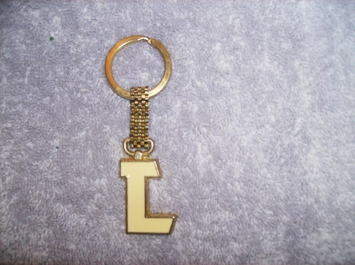 New gold initial key ring - initial,