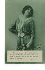 CP CARTOLINA - VINTAGE ANNI '20 - DONNE - FIORI - VERSI  - C.TRONCONI -  FP- NV