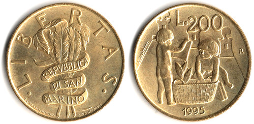 San marino 200 lire 1995 - san,
