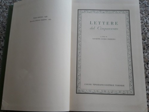 Lettere del cinquecento cura - lettere,