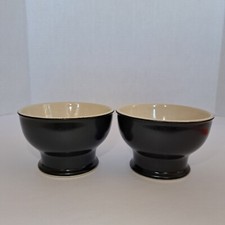 Franco Bucci Per Laboratorio Pesaro Set 2 Ciotole Nero Crema Italia 4,25"x2,75"