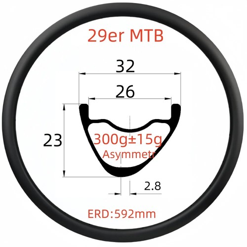 Cerchio carbonio mtb 29er - , 23mm