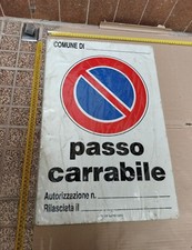 Tabella Pannello Insegna in Metallo Vintage Simbolo Passo Carrabile Come da Foto