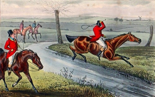 1870 caccia alla volpe - alla, antica