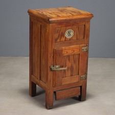 Ghiacciaia Antica 'Le Refriger' Larice con Cassetto Italia XIX Secolo Originale