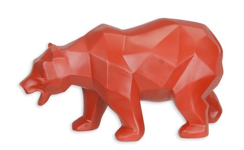 Statuina resina orso rosso - in,