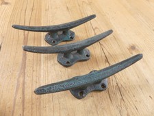 3 Ganci Tacchetti Maniglie Tira Ghisa Barca Dock Decorazione Nautica Blu Verde Sbiadito