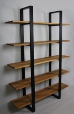 Libreria scaffale in legno e ferro 5 ripiani   industriale  vintage 