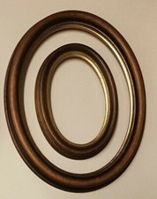 Cornice ovale in legno NOCE F.oro per quadri, foto, stampe,poster ecc. italiane