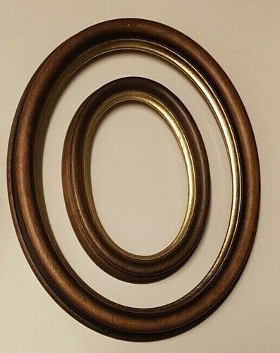 Cornice ovale legno noce - cornice,