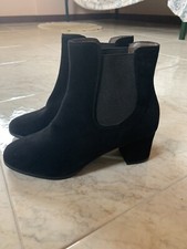 Stivaletti camoscio nero 37 nuovi vera pelle Made in Italy 