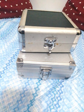 COPPIA VALIGETTE PORTA CD / DVD  maniglie color argento  USATE  VEDI FOTO