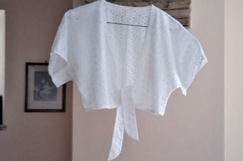 Bolero bianco pizzo - bianco,