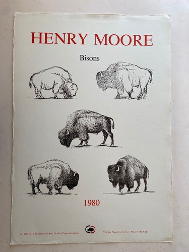 Henry moore bisonte - moore, litografia
