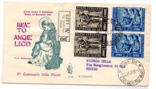 Beato Angelico due serie su busta FDC Venetia Racc.