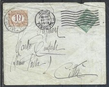 1916 BUSTA DA ROMA TASSATA 10C
