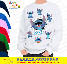 STITCH IDEA REGALO FELPA RAGLAN GIROCOLLO BAMBINO JHK O FRUIT OF THE LOOM