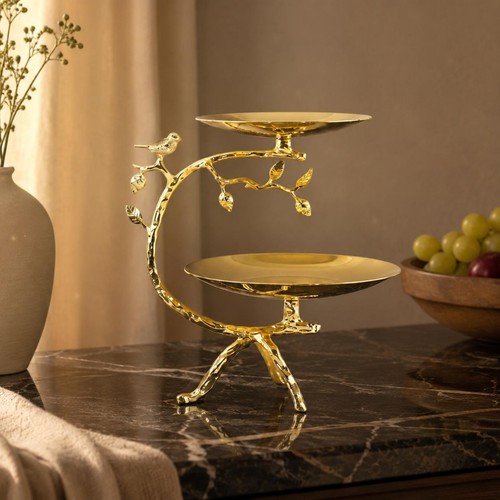 Fruttiera metallizzata due - fruttiera, a