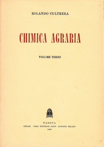 Chimica agraria volume - agraria.,