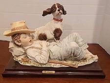 Figurina GIUSEPPE ARMANI "PALS" Capodimonte ragazzo in resina con cane vedi foto/desc