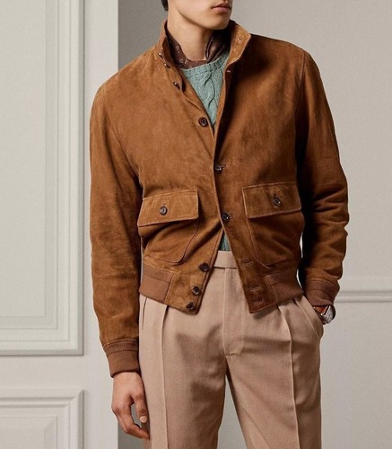 Giacca uomo pelle marrone - pelle, pura