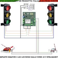 Kit Semaforo Garage 3 Luci 24 Led Ros/Gial/Verdi 24 V Centrale 2 Spire Magnetica