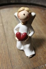 STATUETTA ANGELO CON CUORE  PLASTILINA -ANGEL  WITH HEART CM 12
