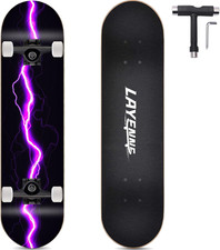 Completo Skateboard Professionale,Tavola in Acero a 8 Strati,31'' X 8'' Skateboa