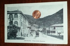 Cartolina d'epoca paesag Itali Lombardia Varese Arcisate Viale Stazione calesse