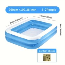 Grande Piscina Gonfiabile in PVC - Rettangolare, Rinforzata a Doppio Strato