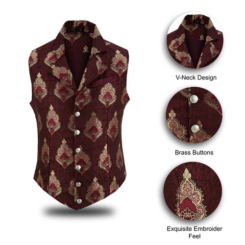 Gilet uomo vittoriano - , rosso