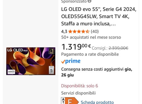 Televisione pollici - 55,