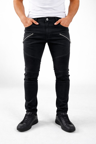 Jeans biker uomo nero slim - , fit