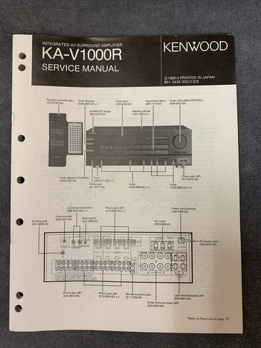 Kenwood v1000r manuale di - kenwood, ka-v1000r