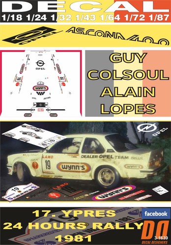 Decal opel ascona - decal, 400