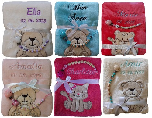 Coperta neonato ricamata - , con