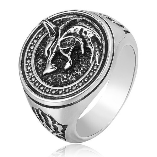 Anello uomo testa - testa, lupo