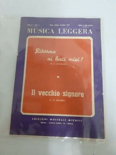 Spartito musica leggera - musica, 1953/