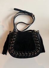 Borsa tracolla Mango in pelle e camoscio nero L20 H18. Nuova senza cartellino.