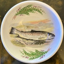 Portmeirion Singolo 5 3/8" Frutta Ciotola Completa Pescatore Felce/Grande Trota Lago