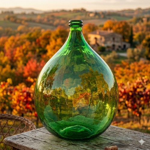 Damigiana vetro verde da - vetro,
