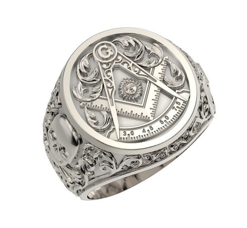 Anello teschio massonico - , in
