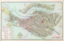 ad97 cartolina venezia citta' mappa