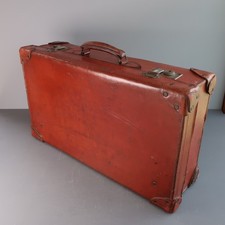 Valigia antica pelle baule - pelle,